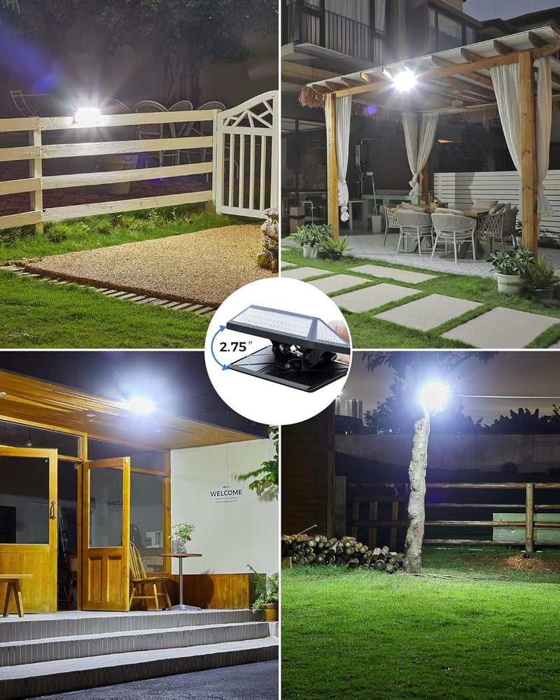 LIFENGSOLER Large Clip on Solar Lights Outdoor, 208 LEDs 1000Lum Bright Solar Security Light with Motion Sensor, 3 Ways -Mount, Portable Solar Outdoor Lights for Fence Gutter Garage Yard (2Pack) - Image 2